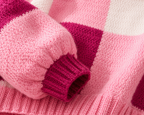 Blush & Magenta Checkerboard Sweater