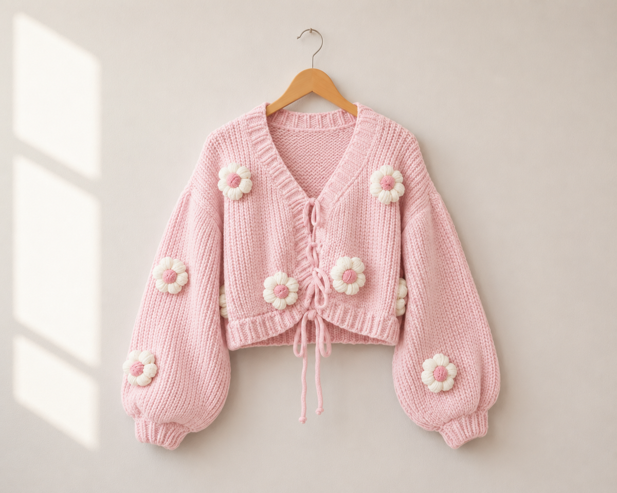 Meadow Bloom Tie-Front Sweater