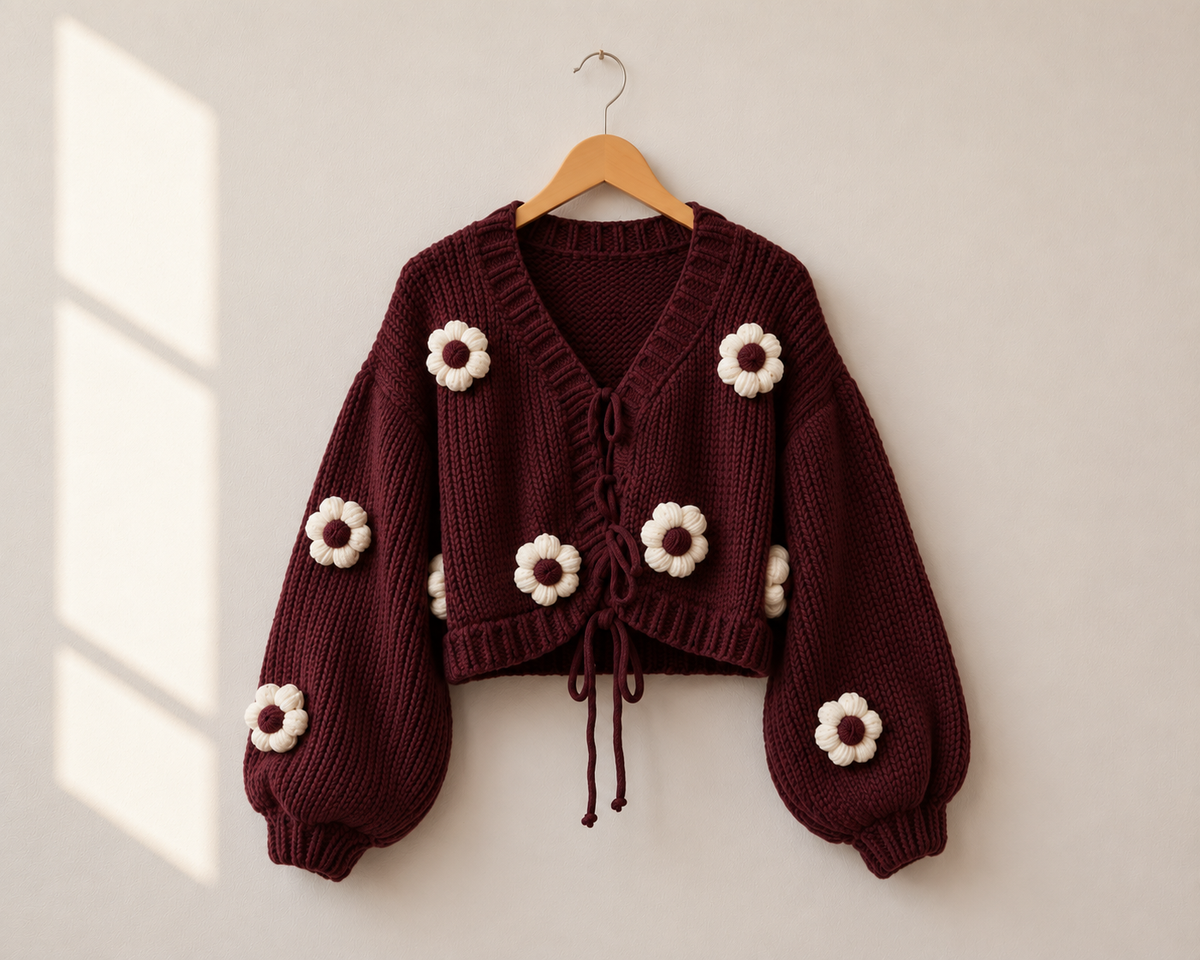 Meadow Bloom Tie-Front Sweater