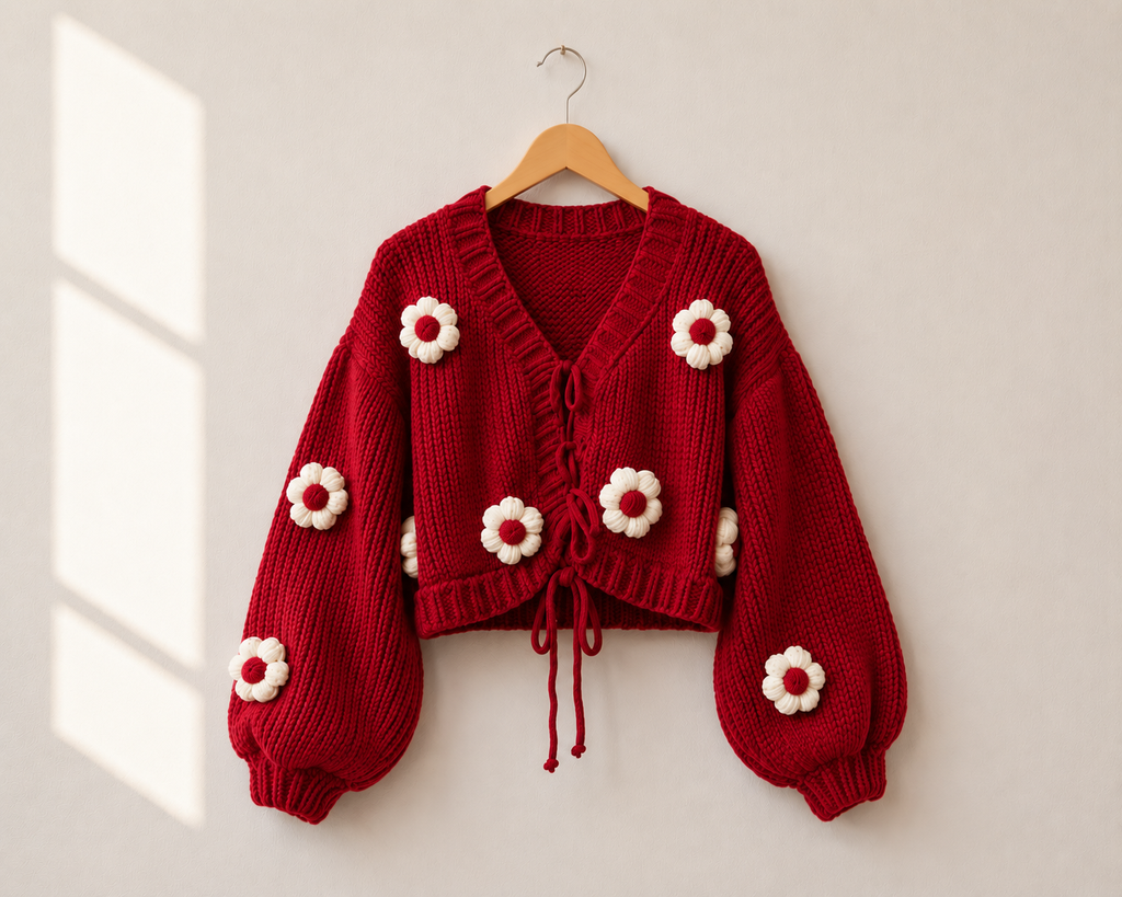 Meadow Bloom Tie-Front Sweater