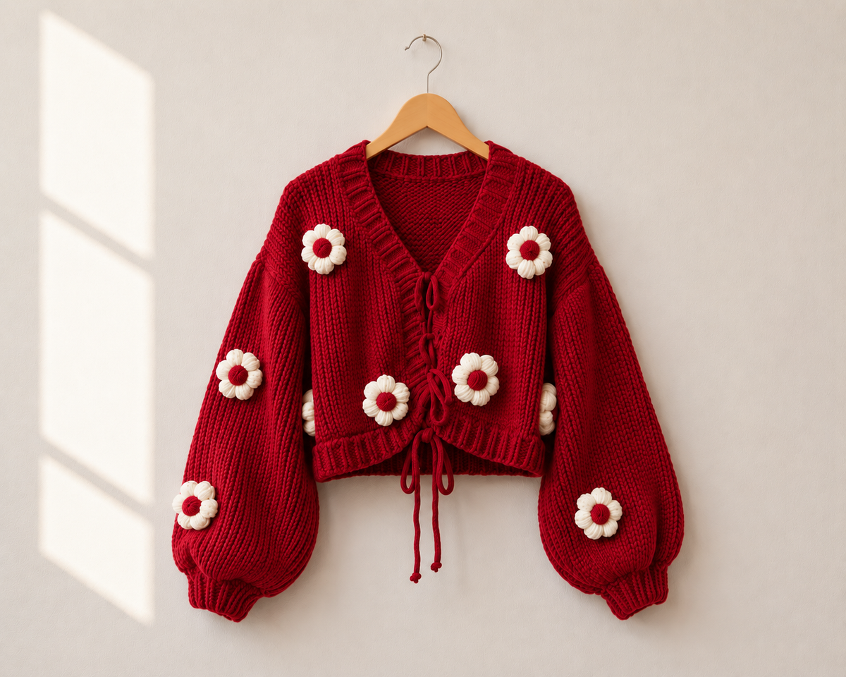 Meadow Bloom Tie-Front Sweater