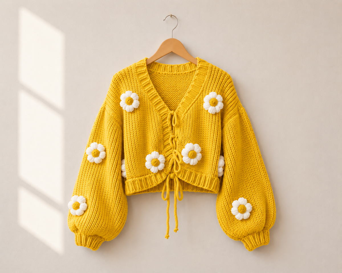Meadow Bloom Tie-Front Sweater