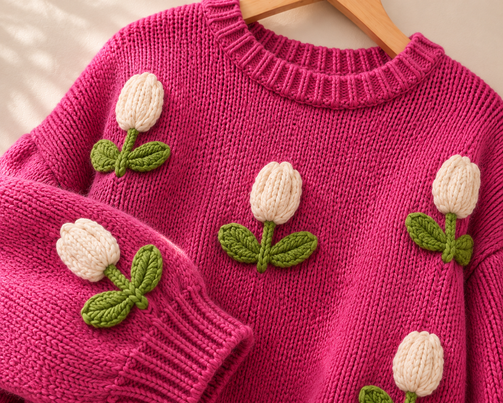 Blooming Tulip Garden Sweater
