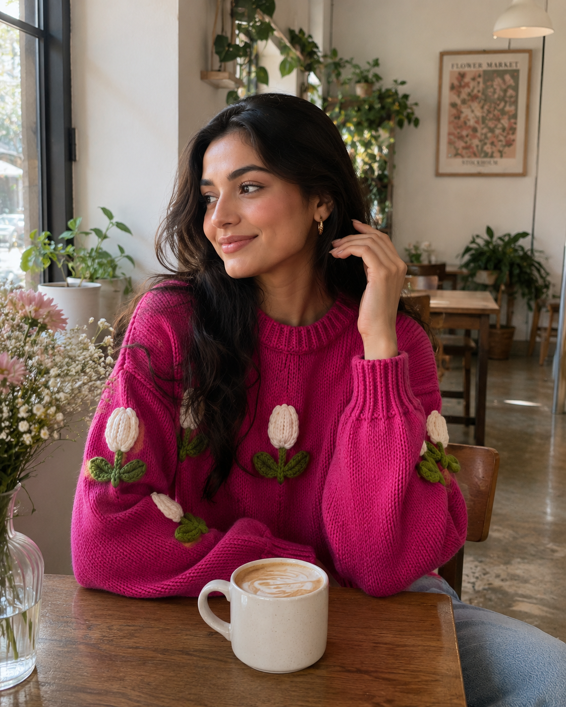 Blooming Tulip Garden Sweater