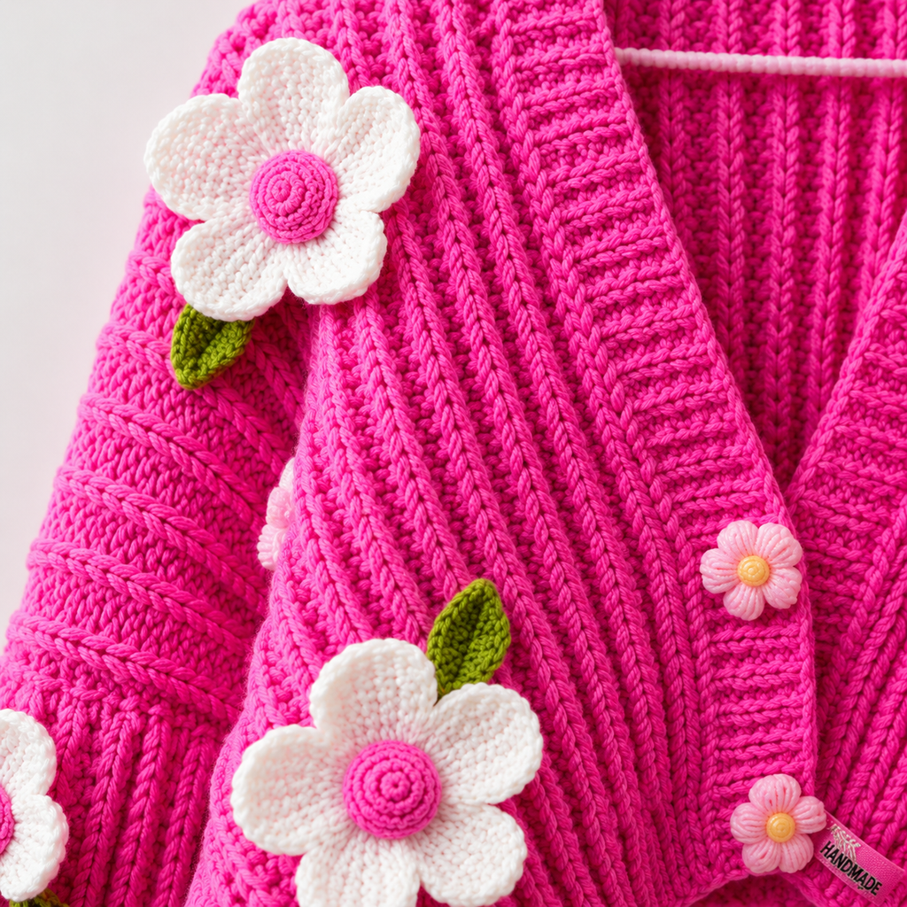The Barbiecore Bloom Cardigan