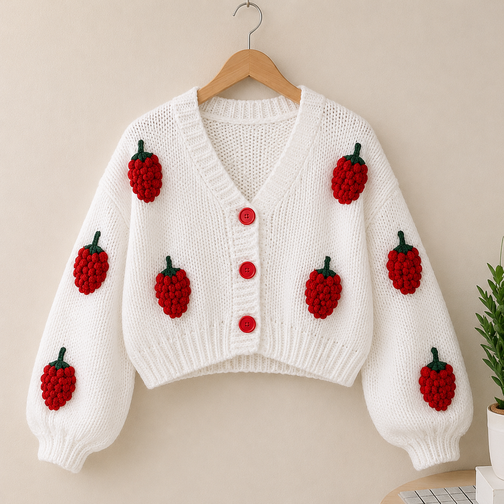 The Strawberry Fields Cream Cardigan