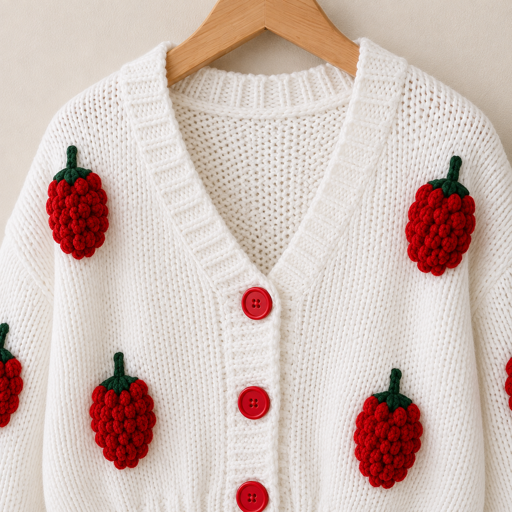 The Strawberry Fields Cream Cardigan