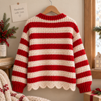 Striped Festive Wear Crochet Cardigan
