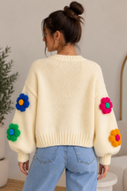 Colorful Flower Crochet Cardigan