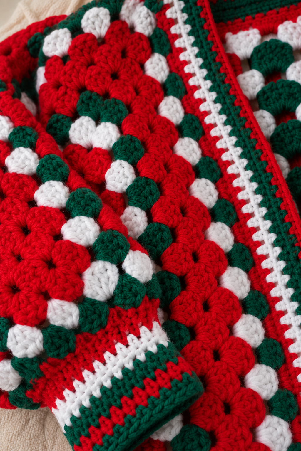 Red Green Christmas Crochet Cardigan