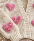 Mummy & Daughter Heart Knit Cardigan Set
