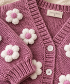 Mauve Flower Knit Cardigan – Mummy & Daughter Twin Set