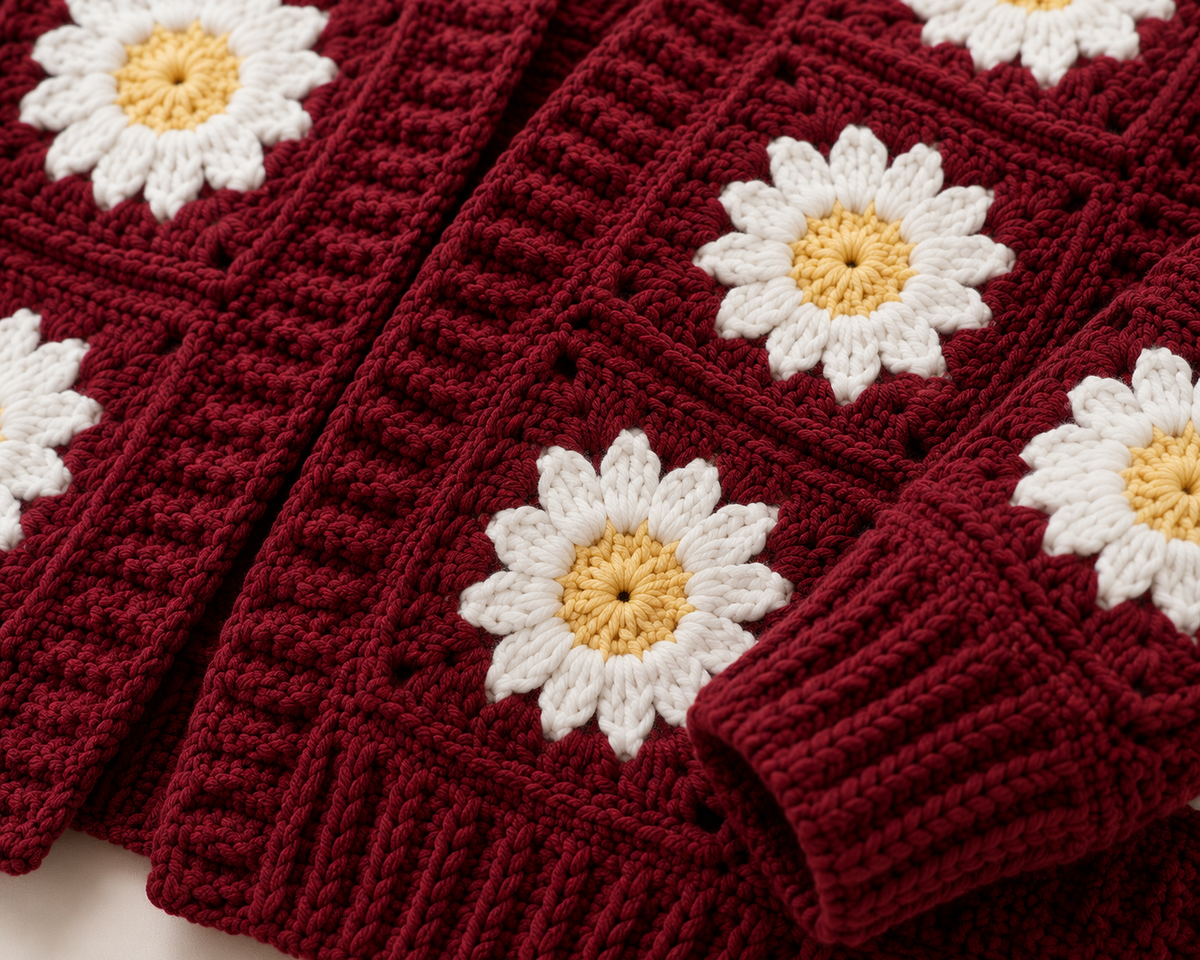 The Daisy Patchwork Granny Square Cardigan