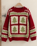 Christmas Tree Granny Square Crochet Sweater