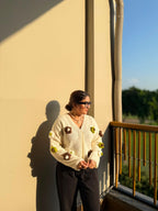 Cream Floral Crochet Cardigan