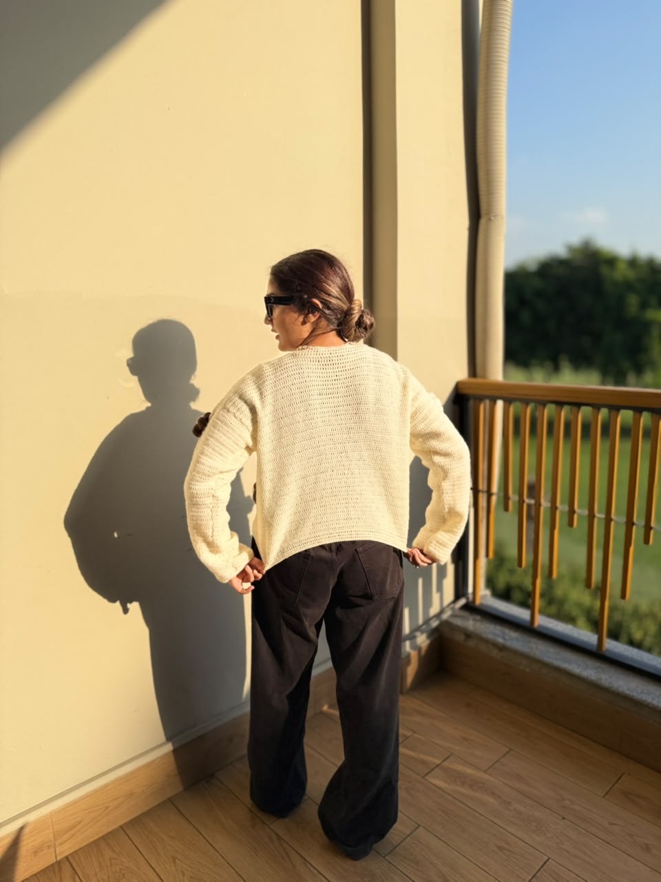 Cream Floral Crochet Cardigan