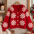 Red Snowflake Crochet Cardigan