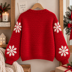 Red Snowflake Crochet Cardigan