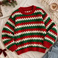 Handmade Striped Crochet Christmas Sweater