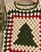 Christmas Tree Granny Square Crochet Vest